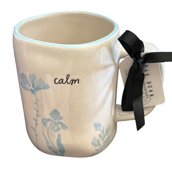 Rae Dunn Calm Mug with Light Blue Floral Accents - Picture 2 of 3